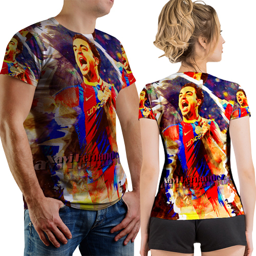 Kaos Xavi Hernandez Tshirt Fullprint Bahan Polyester Jersey | Size S M L XL XXL 3XL | PO 3 HARI