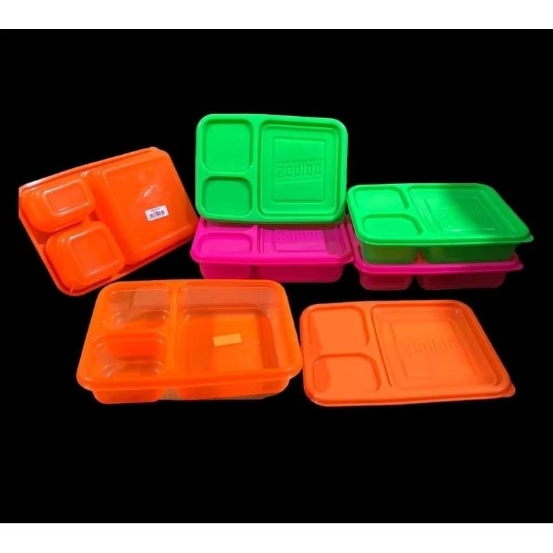 TEMPAT MAKAN ZEPLOC 5229 / KOTAK NASI PLASTIK WARNA / TEMPAT MAKAN  BEKAL MAKAN BOX MAKAN SEKAT 3