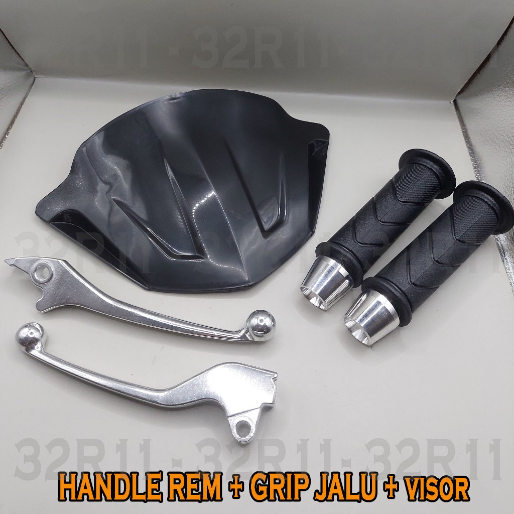 PAKET PROMO AKSESORIS BEAT KARBU - HANDLE REM BEAT KARBU + VISOR DAN HANDGRIP MOTOR BEAT KARBU