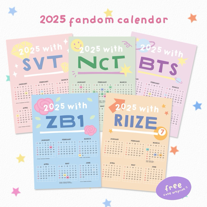 

Kalender 2025 Kpop Bangtan Neo Sebong Riize ZB1 | Kpop Calendar | Aesthetic Calendar | Wall Calendar by Apfeljam