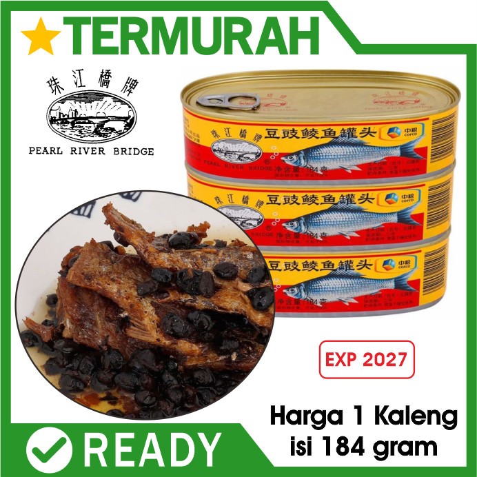

Fried Dace with Salted Black Beans bean Ikan Tausi Kaleng BUKAN TTS 184gr kacang hitam