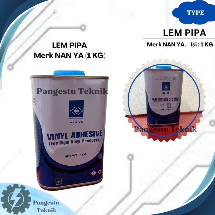 (20 Kaleng/ 1 Dus, 25 Kaleng) Lem PIPA PVC NANYA TAIWAN Kaleng 1 KG / 1000 GRAM / Merk NAN YA
