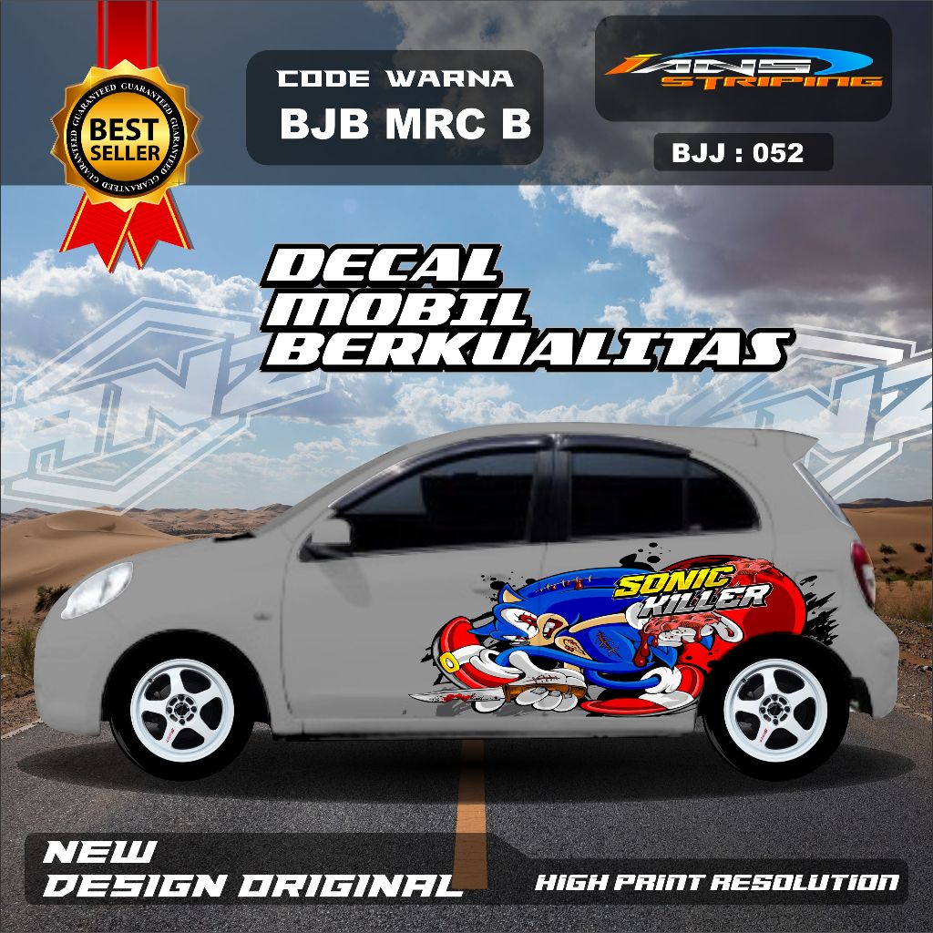BJB 052 - STICKER PRINTING BODY MOBIL NISSAN MARCH BRIO AYLA JAZZ MOBILIO