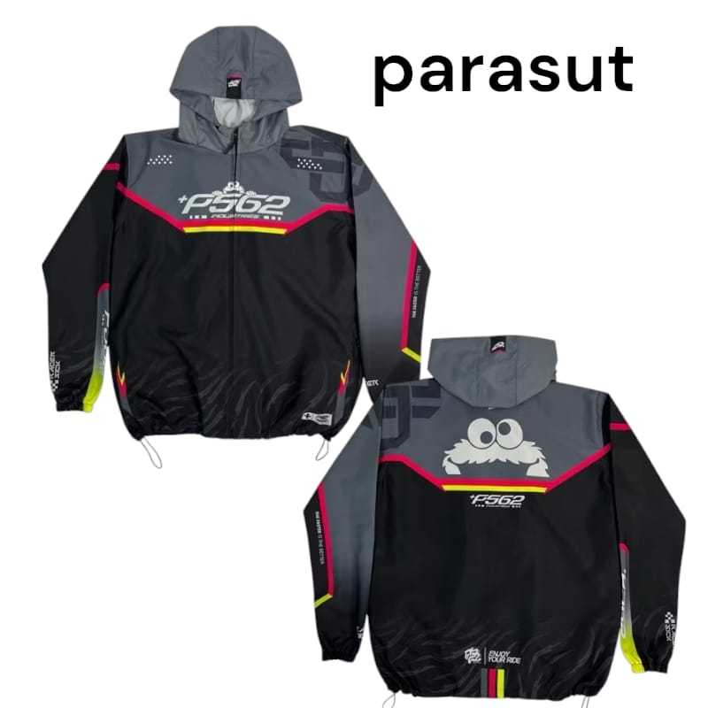 JAKET PARASUT PS BAHAN PARASUT/JAKET RACING BAHAN PARASUT/JAKET RUNNING PS62 BAHAN PARASUT