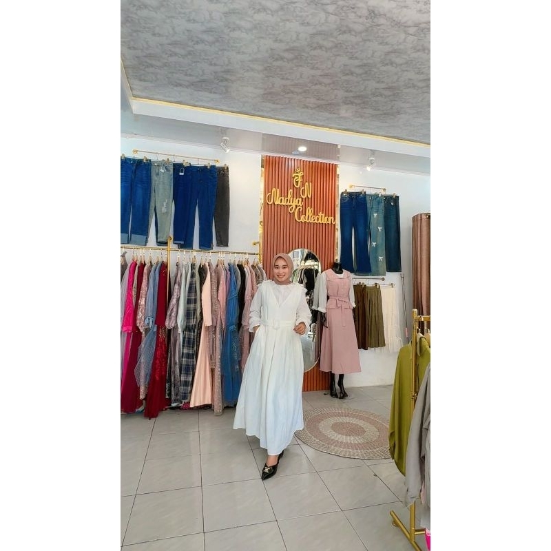 outer gamis//gamis outer//outer putih//gamis putih
