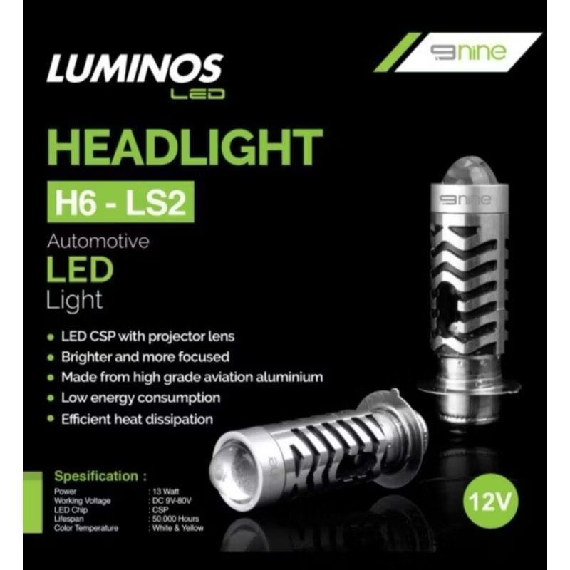LED MOTOR H6 LUMINOS ORIGINAL 100 % LASER 2 WARNA PUTIH KUNING