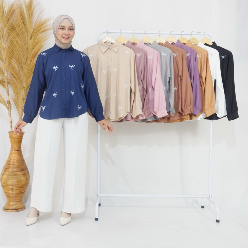 Blus Wanita Lengan Panjang Coquette Rayon Twill Premium