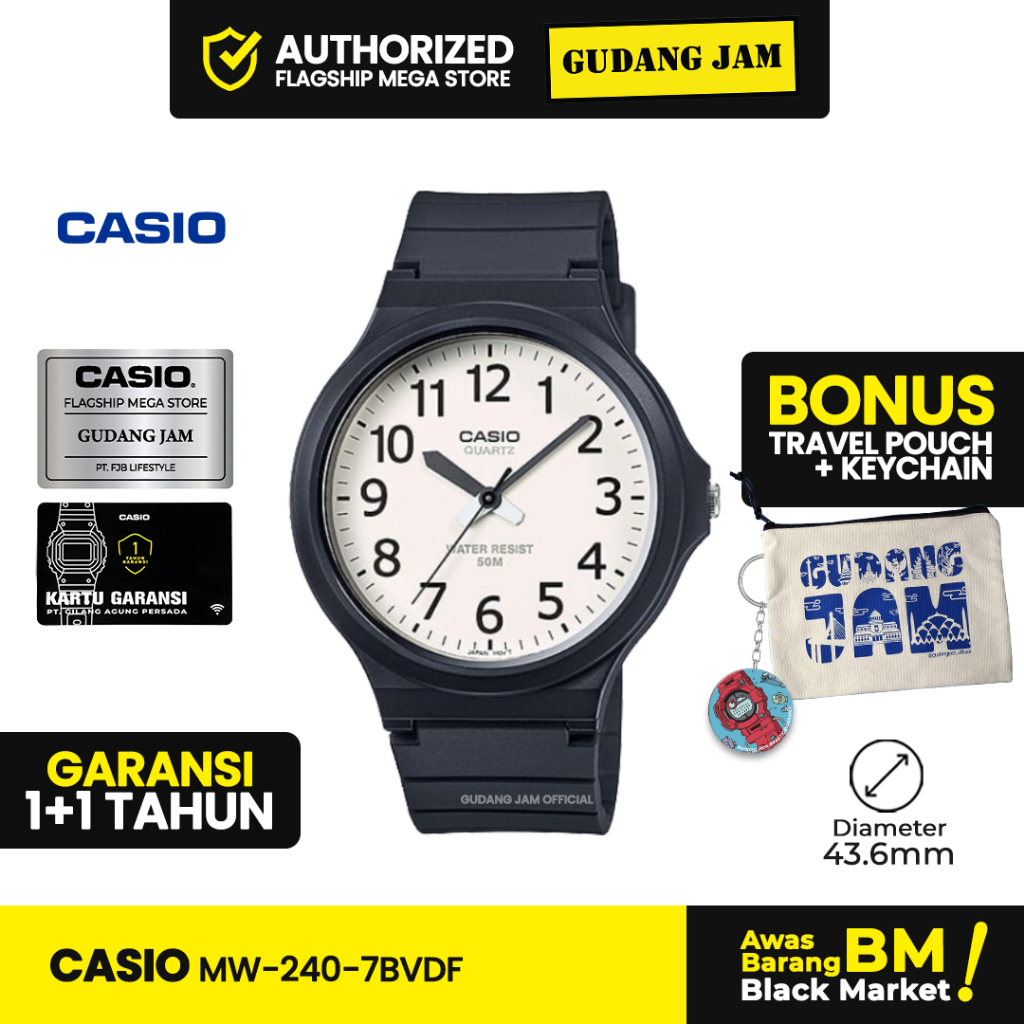 Jam Tangan Casio MW-240-7BVDF MW-240-7B MW-240 MW240 MW 240