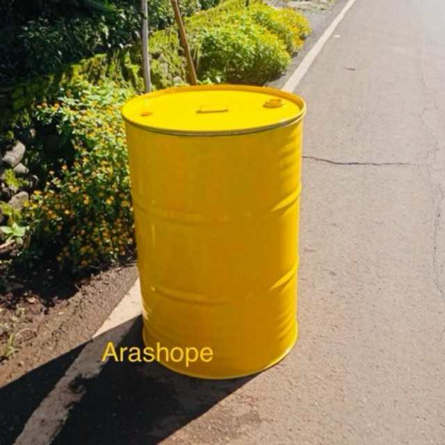 tong sampah besar/drum besi 200 liter tutup lebar