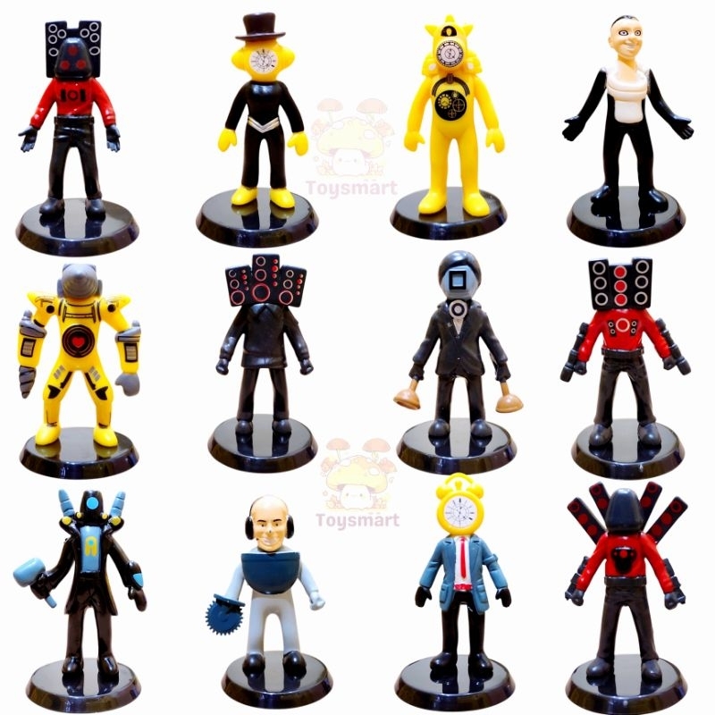Mainan Skibidi Toilet Siren Head Action Figure Topper Cake Skibidi Toilet skibidi