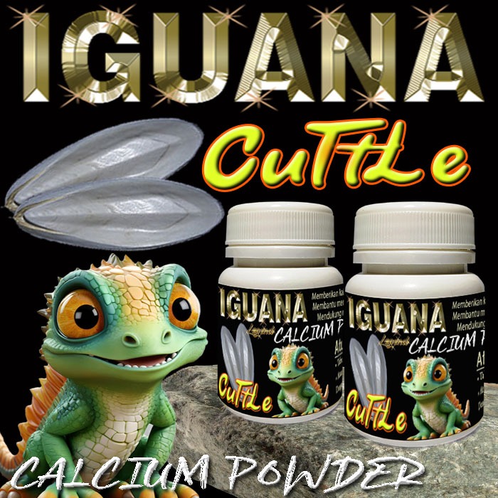 IGUANA CUTTLE BUBUK TULANG SOTONG KALSIUM ALAMI SUPLEMEN KESEHATAN TULANG REPTILE VITAMIN IGUANNA HI