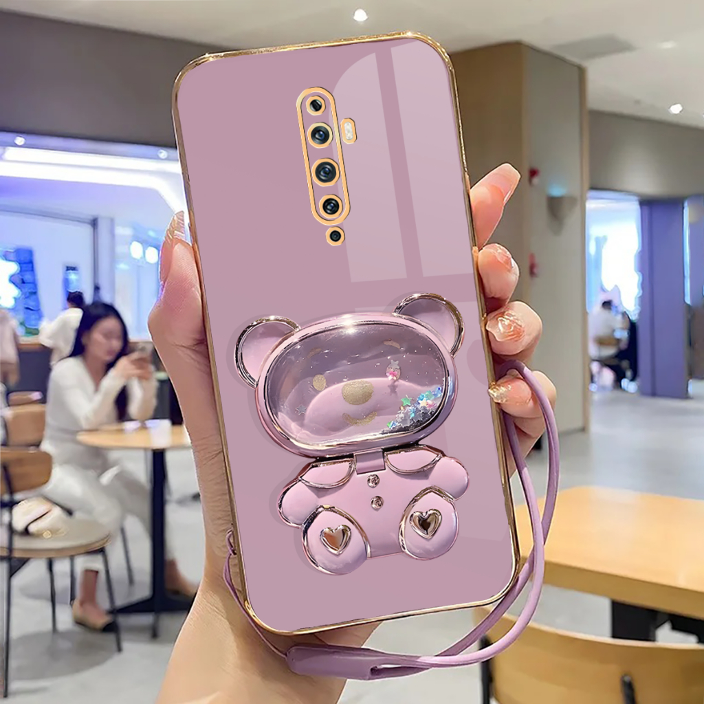 Soft Case OPPO Reno 2F/2Z Case Stand Holder Mirror Silicone Luxury Plating