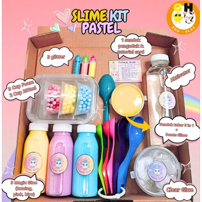 Slime Kit Pastel Ice Cream Edition Mainan Edukasi Anak Tofu Slime Seri 1 by GHEduPlay