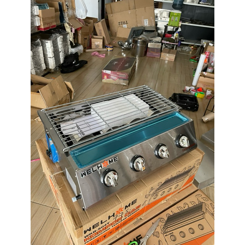 KOMPOR GAS SOSIS BAKAR WELHOME,KOMPOR BAKARAN SOSIS 4 TUNGKU