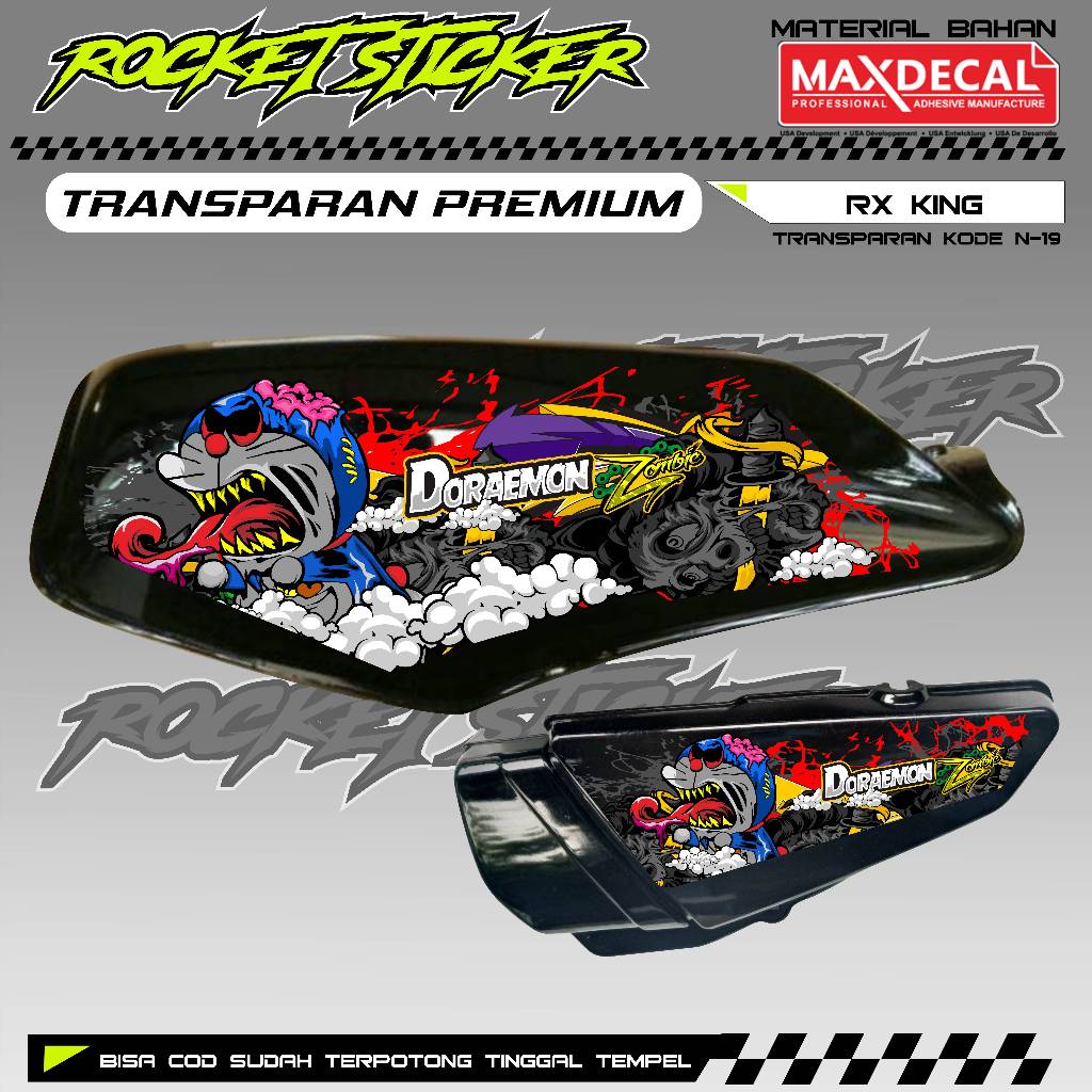 Striping RX KING Variasi DORAEMON Stiker RX KING UV TRANSPARAN KODE N-19 BAHAN MAXDECAL PREMIUM