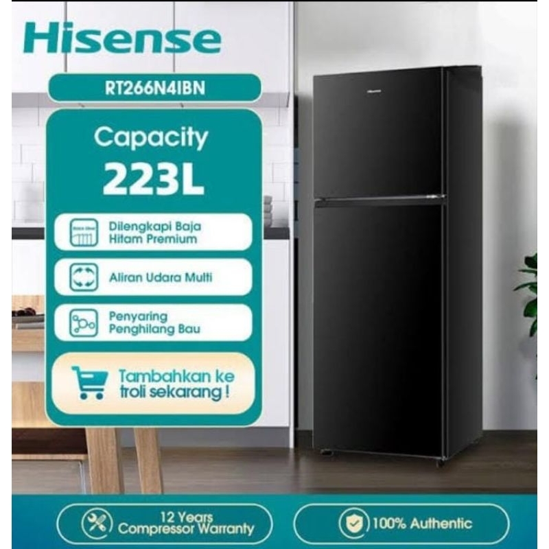 HISENSE RT266N4IBN Kulkas 2 Pintu 223 liter