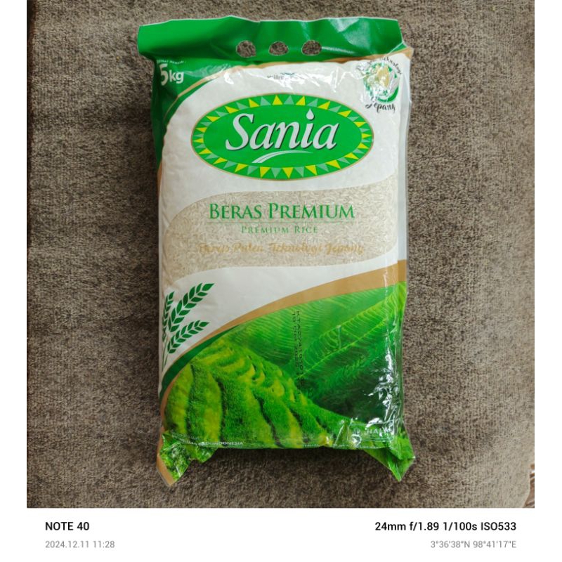 Sania Beras premium putih 5kg (MEDAN)