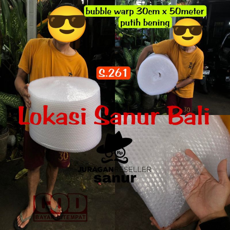 

BUBBLE WRAP ROLL 30CM X 50METER Putih bening