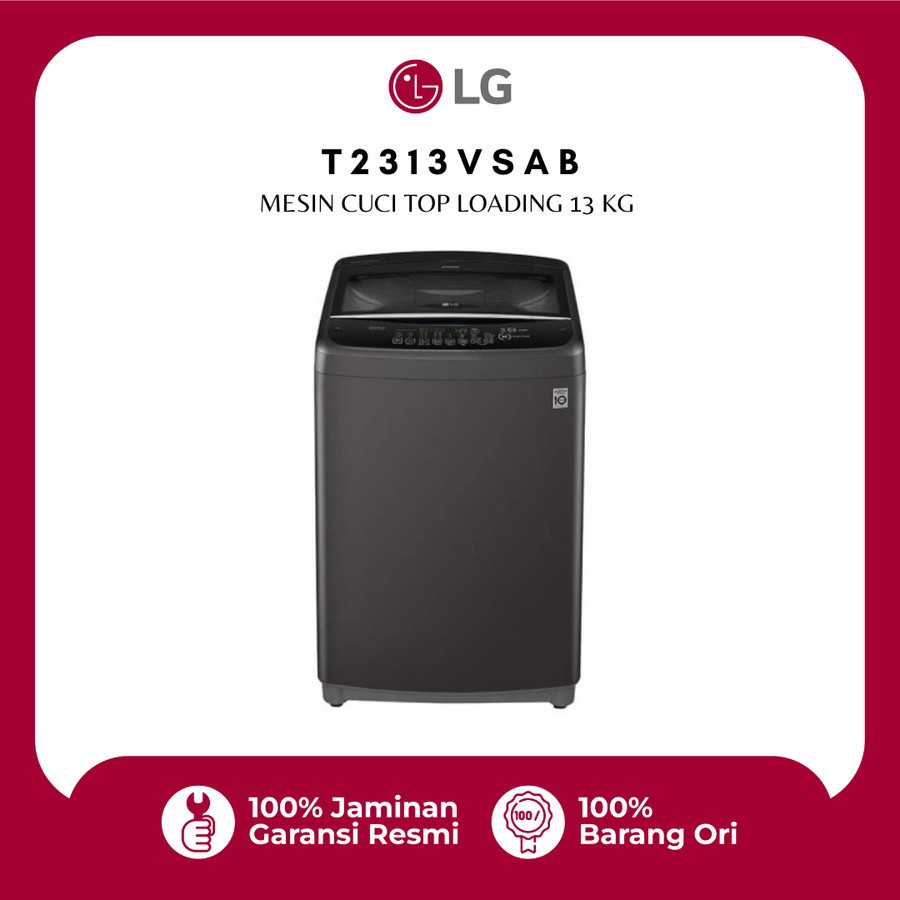 MESIN CUCI LG T2313VSAB INVERTER 1 TABUNG 13KG TOP LOADING