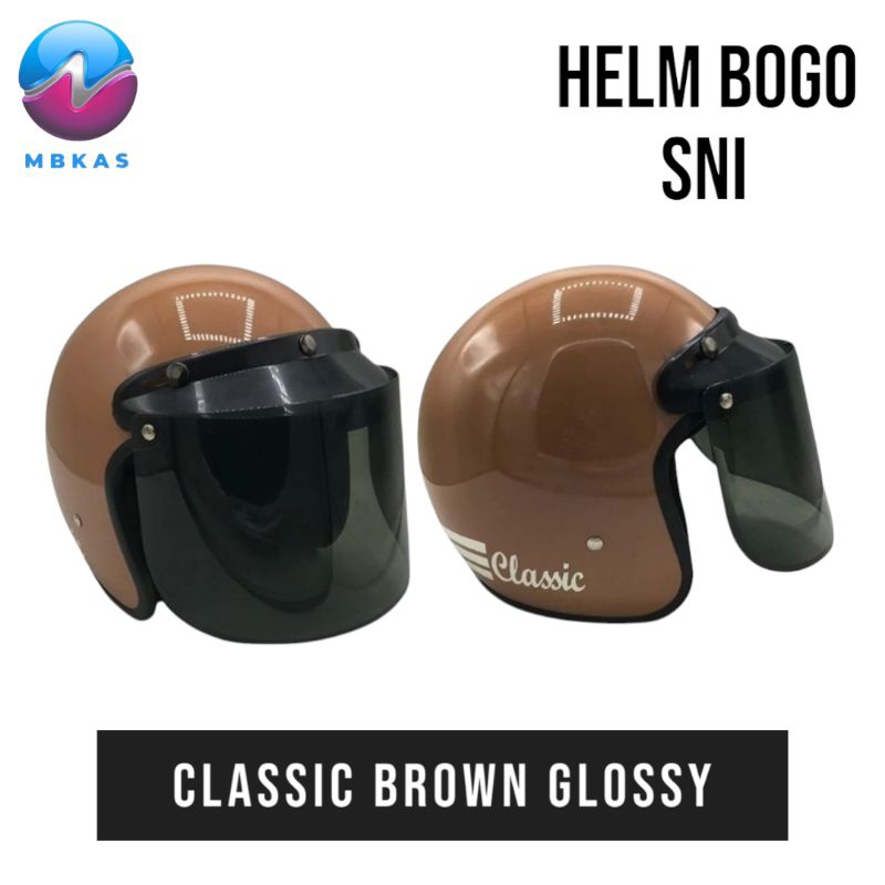 Helm Bogo SNI Warna Coklat Glossy