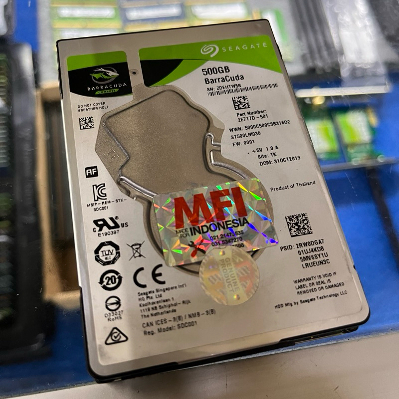 HARDISK LAPTOP/MINI PC SLIM 500GB SEAGATE/WD BLACK SENTINEL 100%