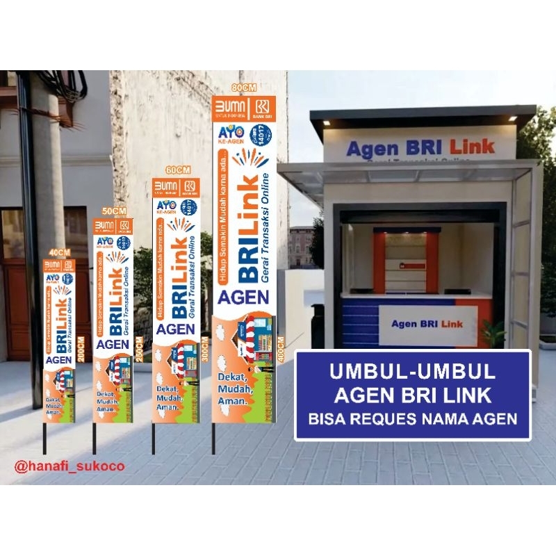 BRI Bendera BRI link umbul-umbul BRI link [READY STOK] SATUAN