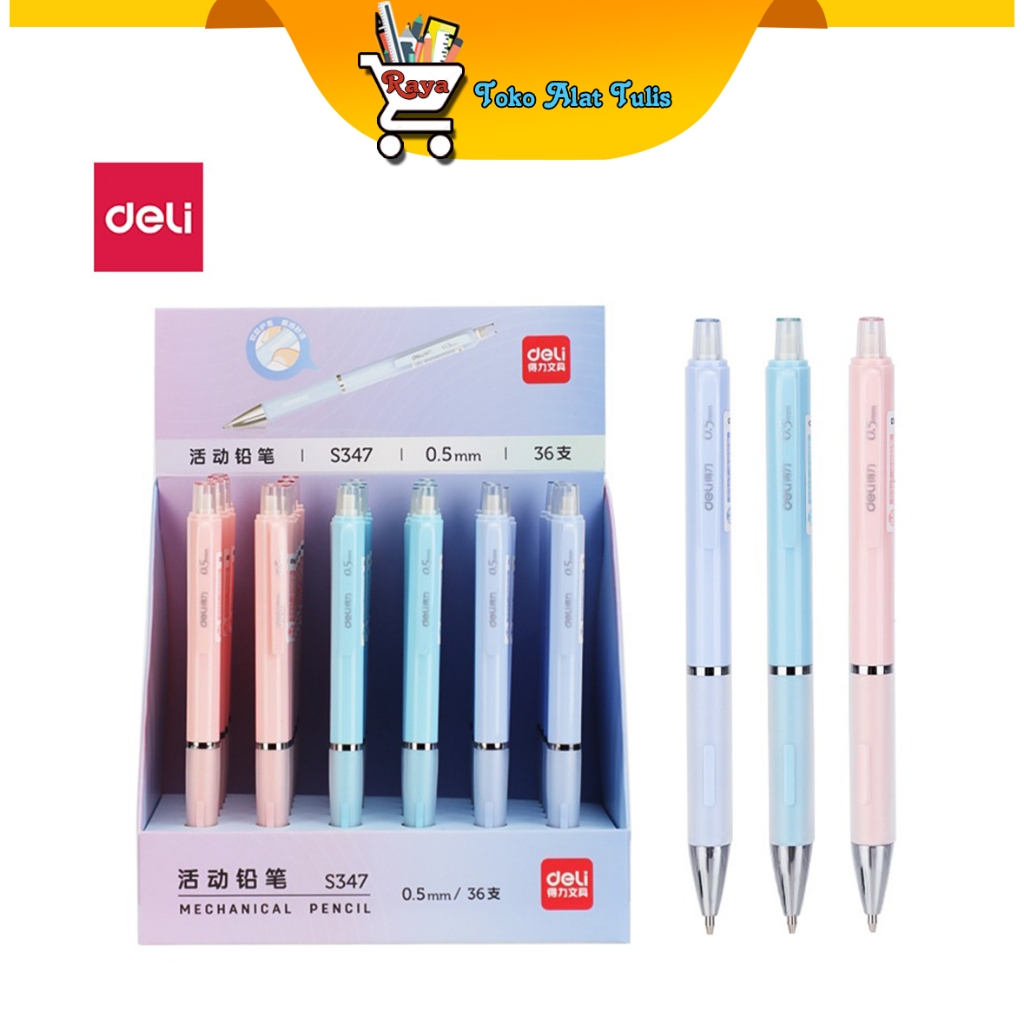 

Deli Propelling Pencil Pensil Mekanik Cetek Tip 0.5 mm Dilengkapi Klip S347