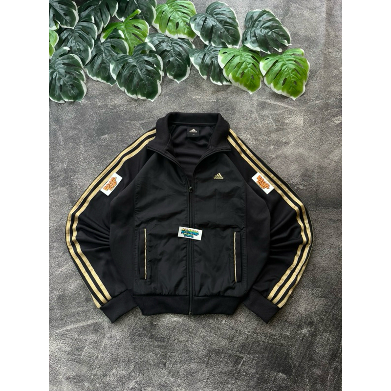 TRACKTOP ADIDAS HITAM GARIS GOLD ORIGINAL
