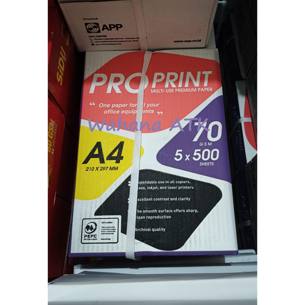 

Kertas hvs A4 70 gsm Pro Print - 1 rim