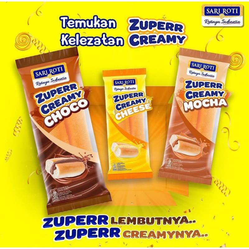 

SARI ROTI | Zuperr Creamy CHOCO, CHEESE & MOCHA