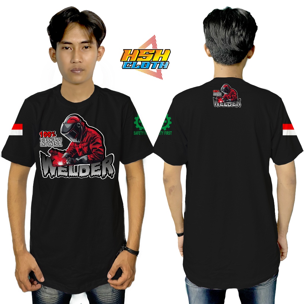 Baju Kaos Distro Welder 100% Tukang Las Indonesia Bisa Custom - HSHCloth