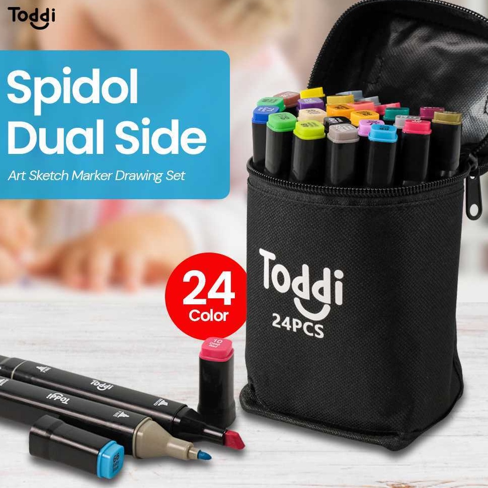 

KODE J62U Toddi Spidol Dual Side Fine Art Brush Art Marker Set 1 and 6mm Tip