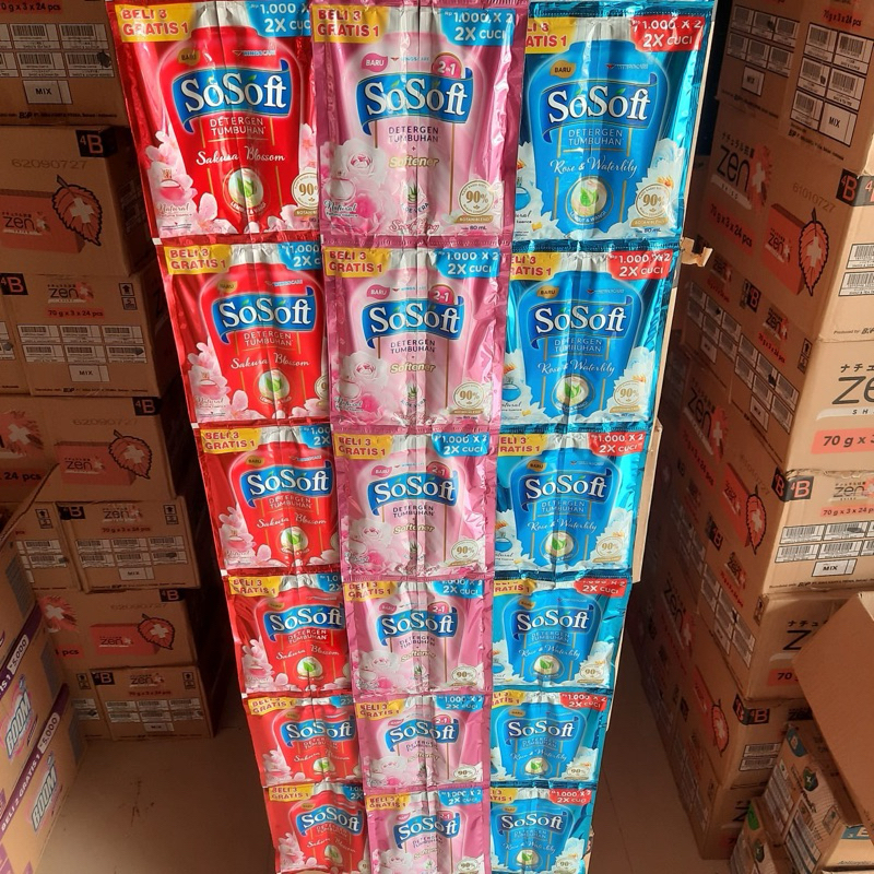 SOSOFT DETERGEN CAIR SACHET RENCENG