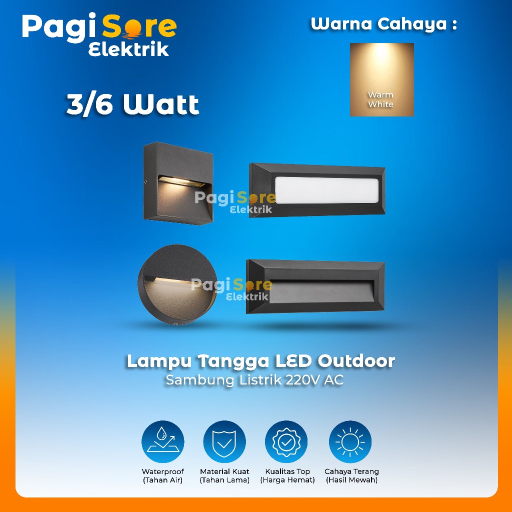 lampu tangga led 3 watt 6 watt dinding outbow outdoor indoor tempel