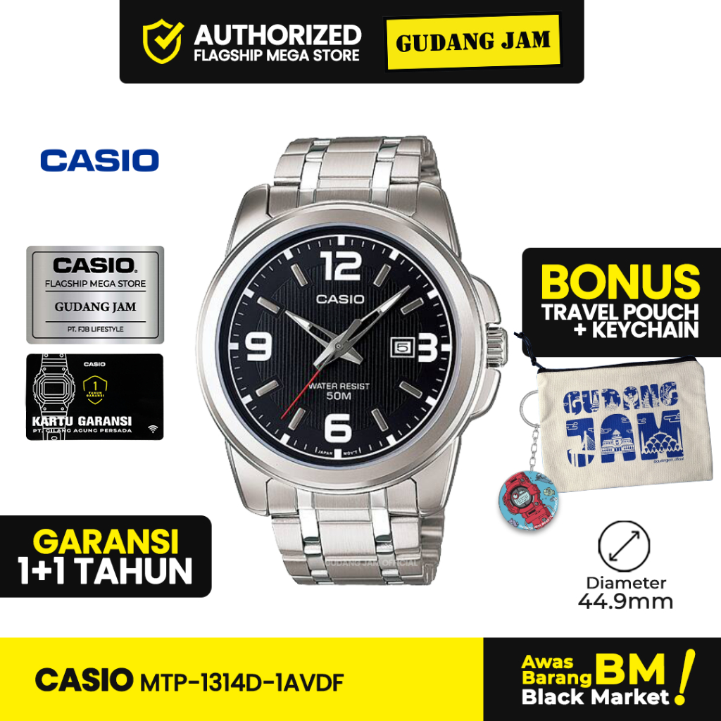 Jam Tangan Casio MTP-1314D-1AVDF MTP-1314D MTP-1314 MTP1314D MTP 1314D