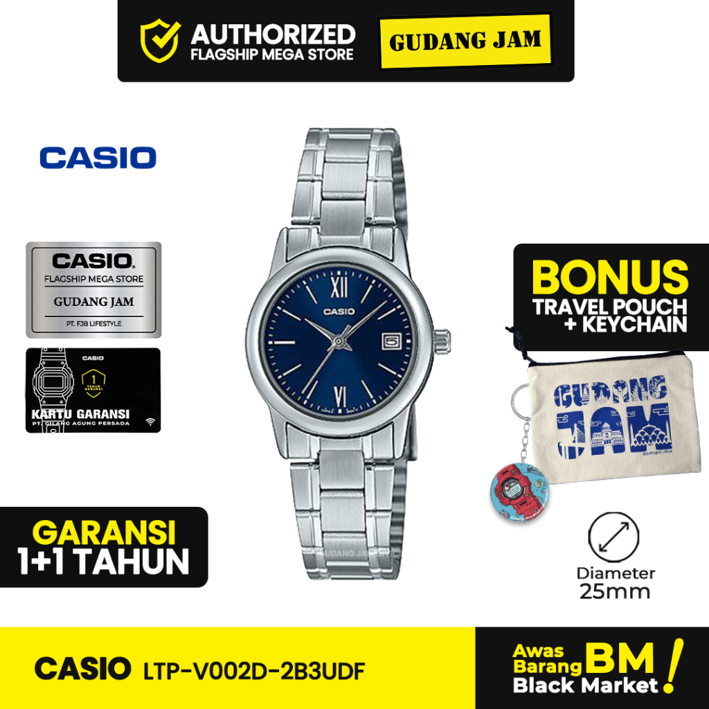 Jam Tangan Casio LTP-V002D-2B3UDF LTP-V002D LTP-V002 LTPV002D LTP V002D SLF