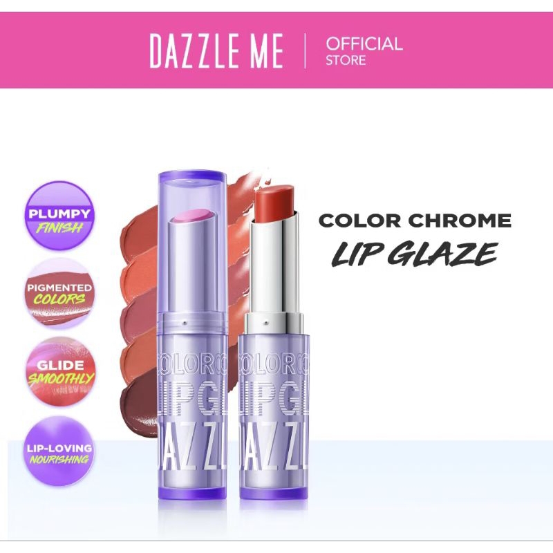DAZZLE ME Color chrome Lip Glaze lipstik