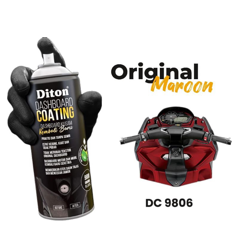 cat spray pilok Diton Dashboard coating original Maroon DC9806 400cc original maron dc 9806 dashbor 