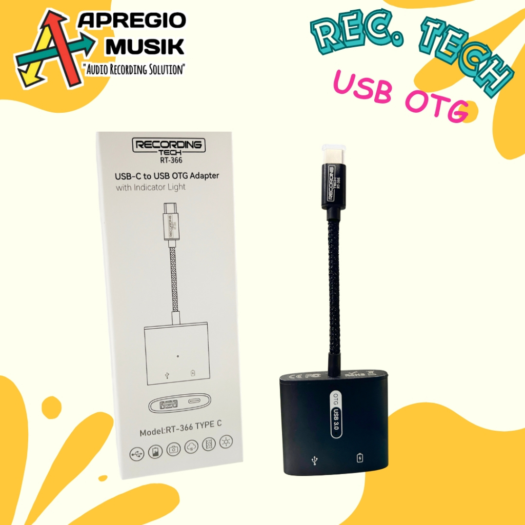 Recording Tech RT 366 RT 365 USB OTG With Charging Soundcard 2in1 iphone android