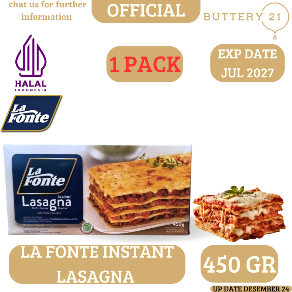 

LA FONTE LASAGNA 450 GR/LAFONTE INSTAN LASAGNA/PASTA LA FONTE