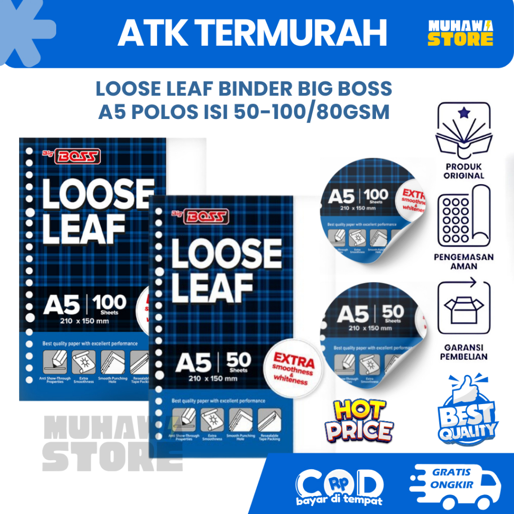 

Boss Loose Leaf Binder A5 Polos ISI 50-100/80SM