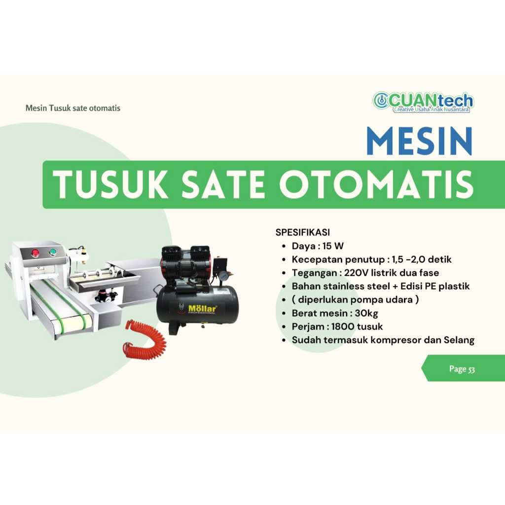 Mesin Tusuk Sate Otomatis + Kompresor