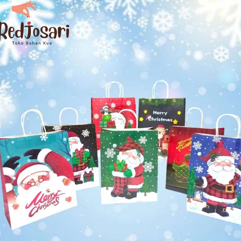 

Paperbag Tema Natal | Paperbag for chrismast size 25.5 x 33 x 12.5 cm