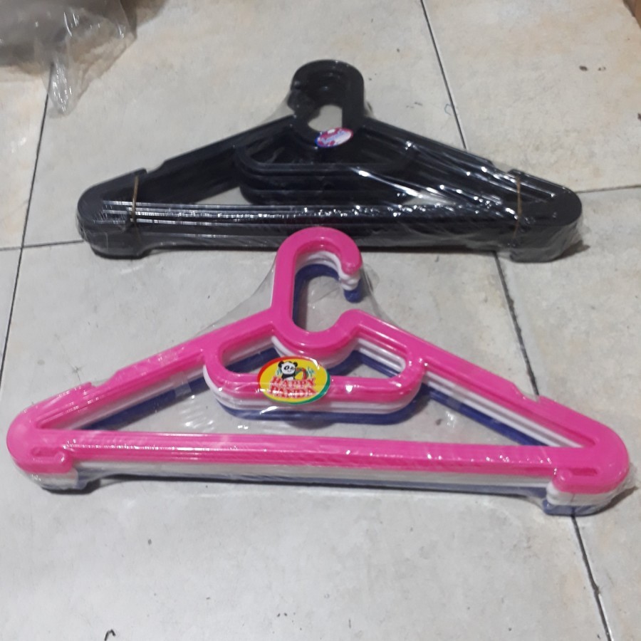 Lovenia Gantungan Baju Plastik Hitam/Gantungan Baju Plastik Panda Warna