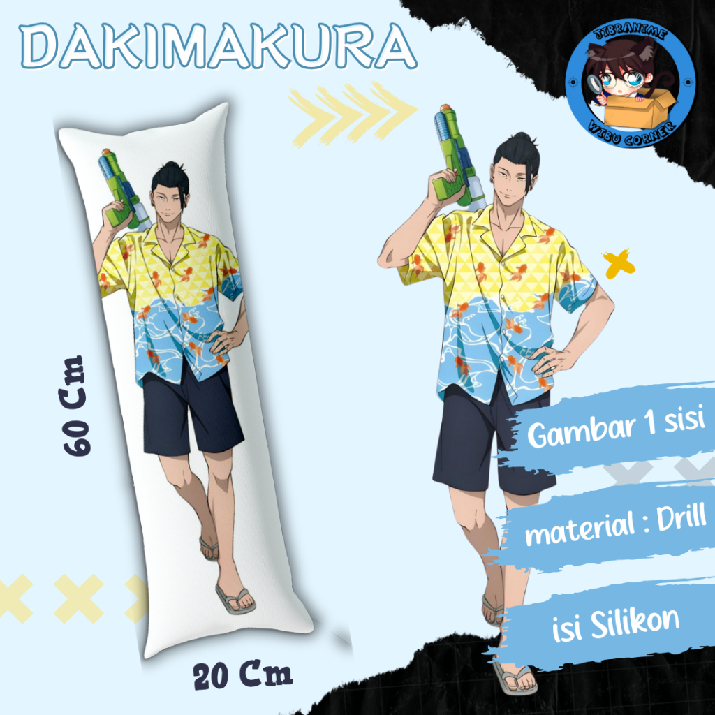 dakimakura / guling anime geto jujutsu kaisen 60x20 cm sudah isi