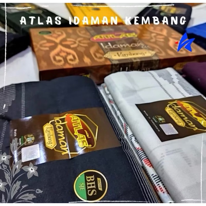 Sarung Atlas Kembang Motif BHS khusus Hitam & Putih.