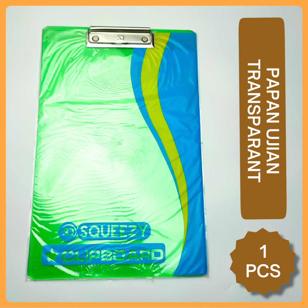 Papan Clipboard Mika Plastik Transparan / Papan Transparant Bening / Papan Ujian
