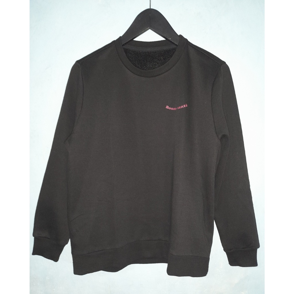 Crewneck Hitam Sherpa Sweater