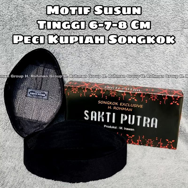Promo Peci Kopiah Songkok Susun AC Hitam Polos Super