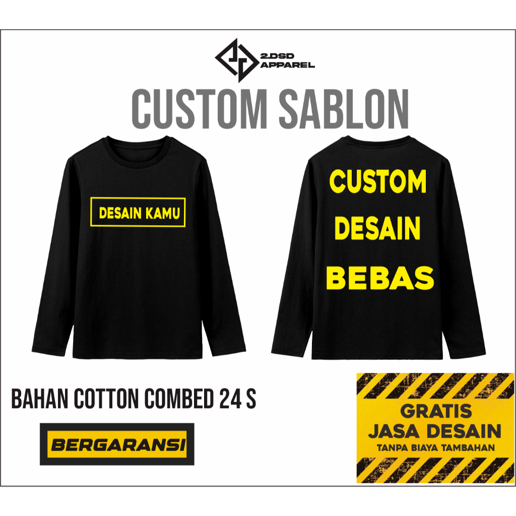 kaos custom sablon satuan-KAOS LENGAN PANJANG-sablon kaos bebas desain,kaos FOTO,kaos kata-kata,kaos